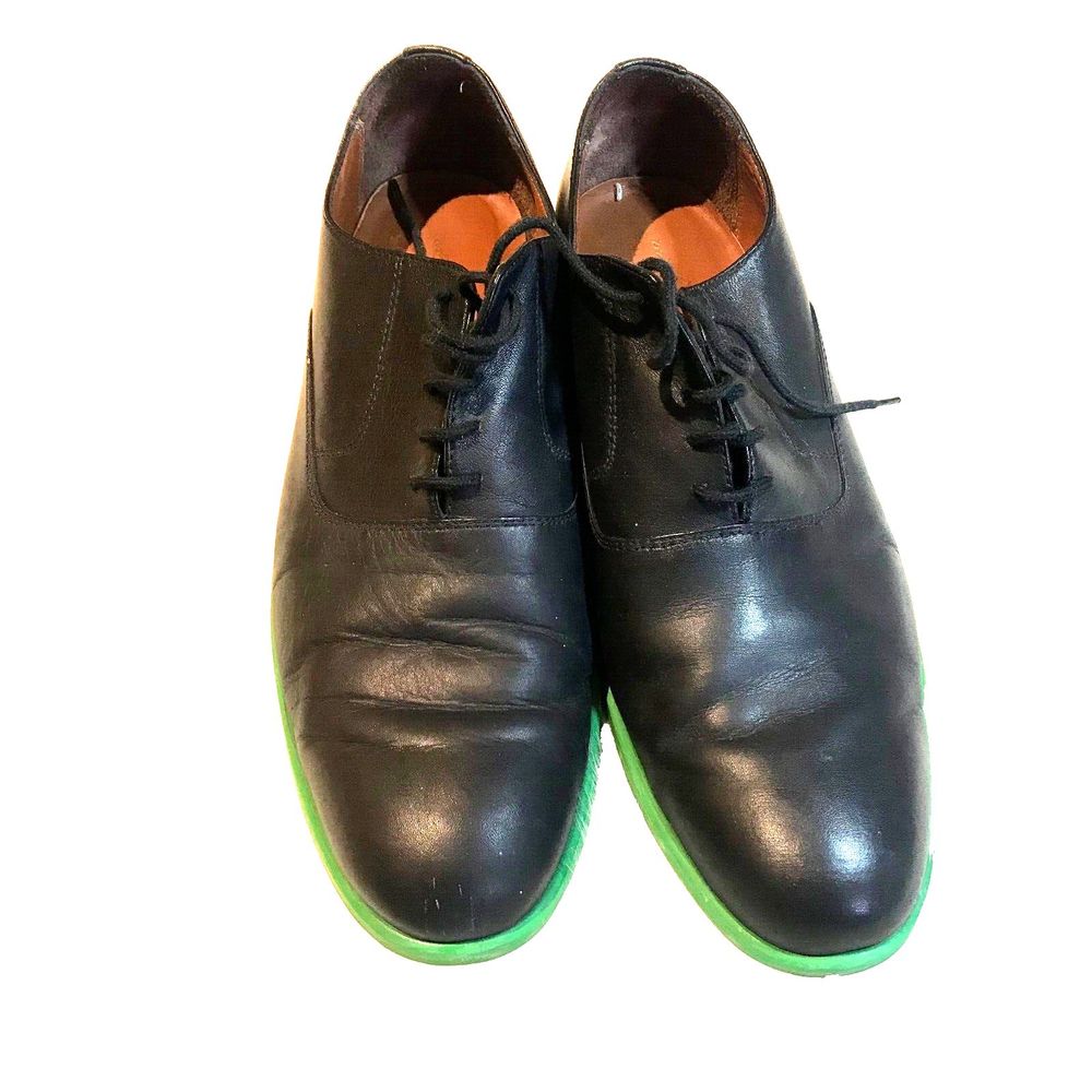 Rachel Comey Uncle Dan Black Leather Green sole Oxford Shoes Size 9M - rare